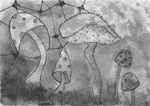 Champignons,  2016, encre de chine et feutres fins 