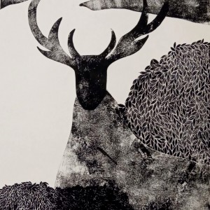 Cerf, monotype, 50x70cm